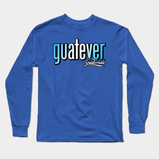 GUATEVER Blue and White Long Sleeve T-Shirt